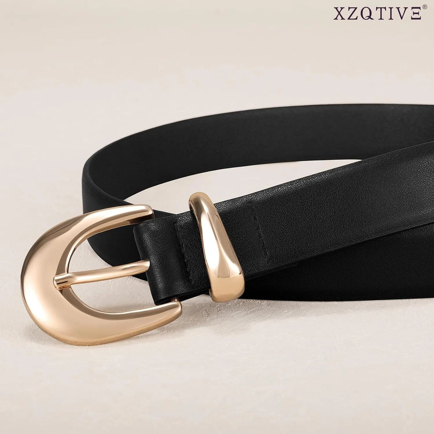 XZQTIVE Women Leather Belt for Jeans Pants Ladies Fashion Skinny belt with Gold Silver Buckle