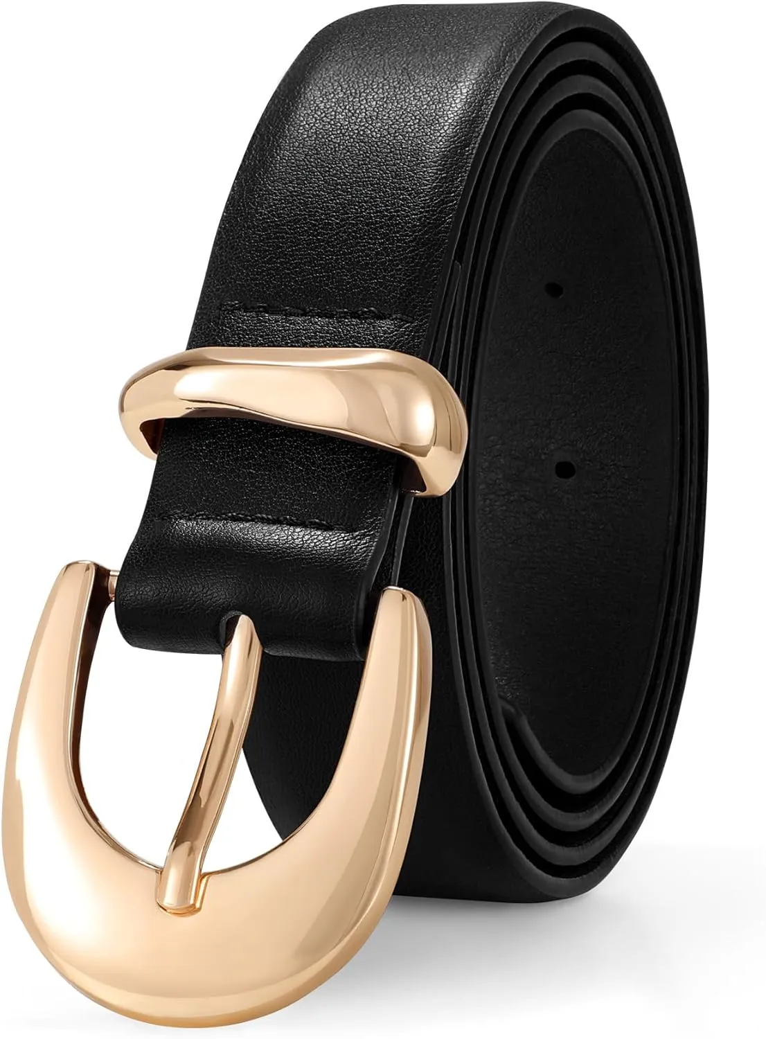 XZQTIVE Women Leather Belt for Jeans Pants Ladies Fashion Skinny belt with Gold Silver Buckle