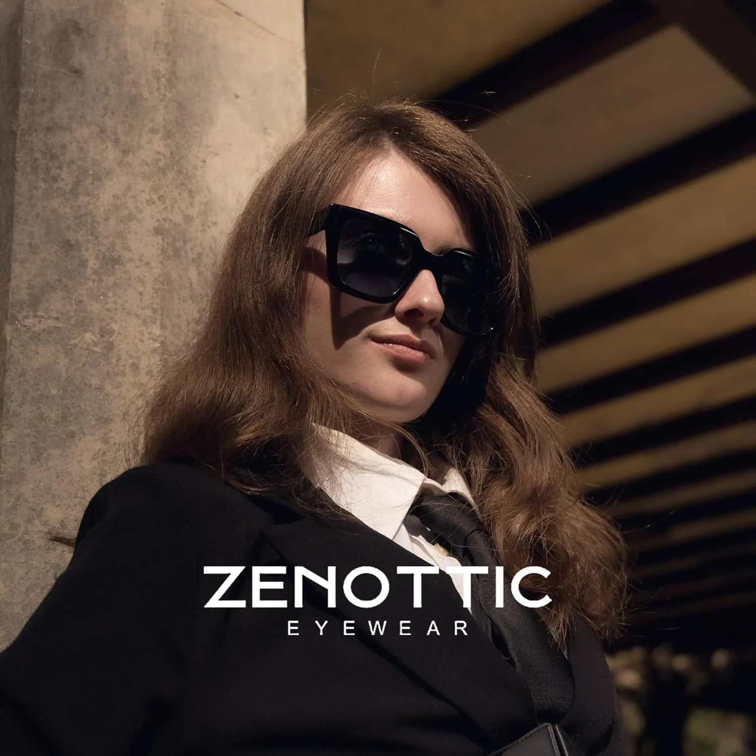ZENOTTIC Oversized Polarized Square Sunglasses Women Trendy Sun Glasses Retro Designer Shade for Ladies UV400 Protection