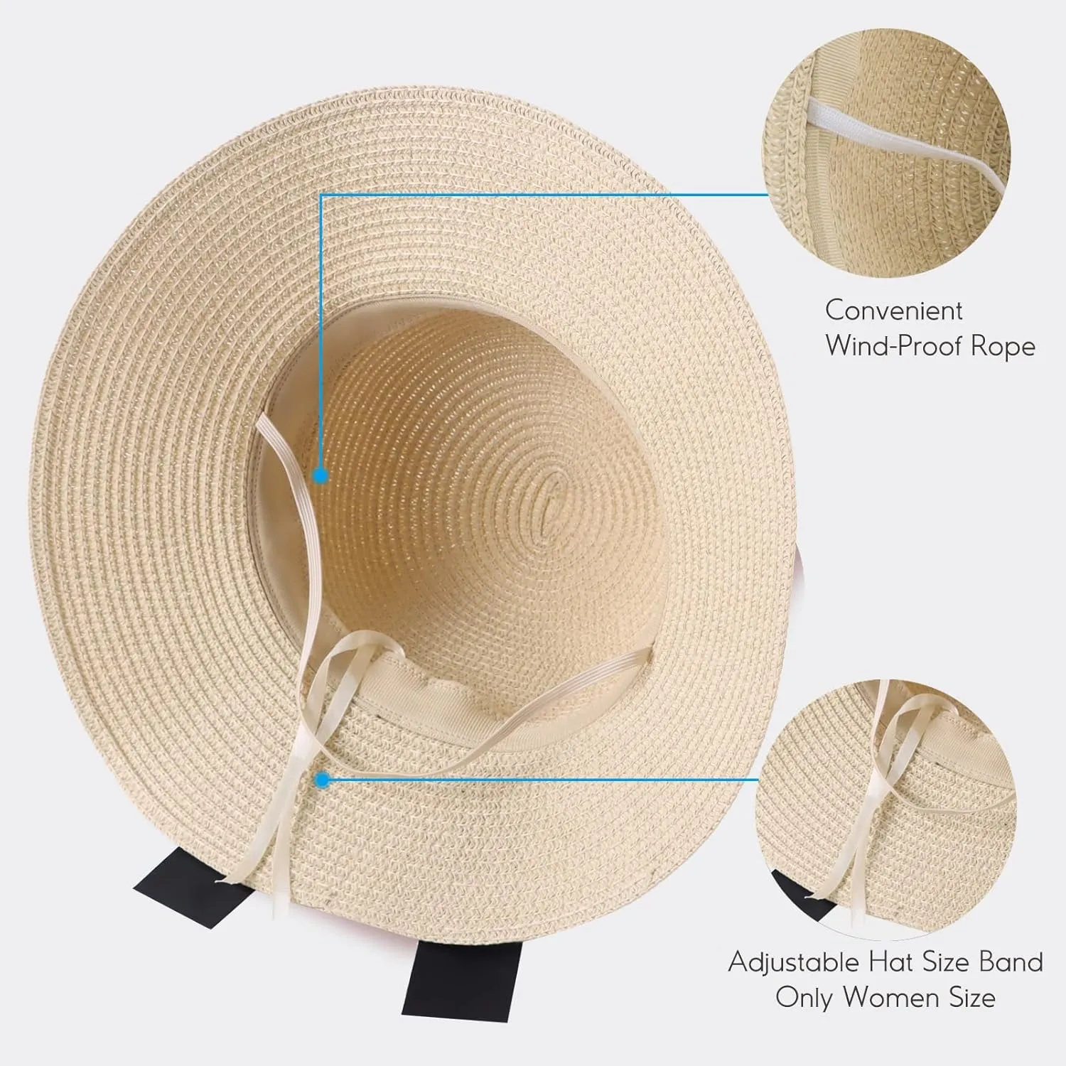 Zsedrut Women,Little Girls Straw Sun Hat Summer Beach Cap Foldable Visor Floppy Hats Wide Brim with Bowknot